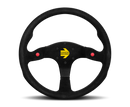 MOMO MOD80 350mm Black Suede and Black Spokes Steering Wheel