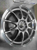 Enkei J10 18x7.5 5x100/114 38mm Offset 72.6mm Bore Dia Silver w/ Machined Lip Wheel — Incomplete: Missing from the edge of the inner rim