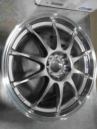 Enkei J10 18x7.5 5x100/114 38mm Offset 72.6mm Bore Dia Silver w/ Machined Lip Wheel — Incomplete: Missing from the edge of the inner rim