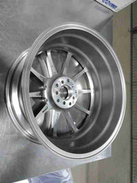 Enkei J10 18x7.5 5x100/114 38mm Offset 72.6mm Bore Dia Silver w/ Machined Lip Wheel — Incomplete: Missing from the edge of the inner rim