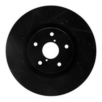 R1 2005-2020 Subaru Impreza Front Left Drilled & Slotted Black Brake Rotor