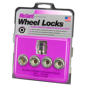 McGard Wheel Lock Nut Set - 4pk. (Under Hub Cap / Cone Seat) M12X1.5 / 19mm & 21mm Hex / .775in. L (24012)