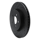 R1 2005-2023 Chrysler 300 Front Left Drilled & Slotted Black Brake Rotor