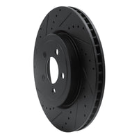 R1 2005-2023 Chrysler 300 Front Left Drilled & Slotted Black Brake Rotor