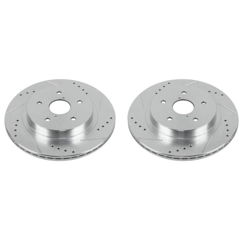 Power Stop 22+ WRX & 15-18 Subaru Legacy Rear Evolution Drilled & Slotted Rotors - Pair