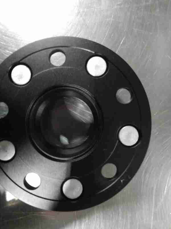 Mishimoto Wheel Spacers - 5x120 - 64.1 CB - M14 x1.5 - 25mm - BK (MMWS-013-250BK) — Scratch & Dent