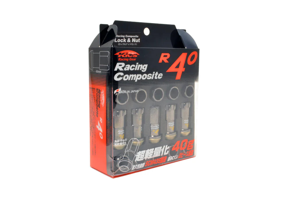 Project Kics R40 12x1.50 16 + 4(Locks) Open LugNuts - Black Chrome