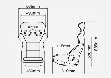 BRIDE BLACK XERO CS PLUS FIA COMPLIANT FRP BUCKET SEAT | H02AAF