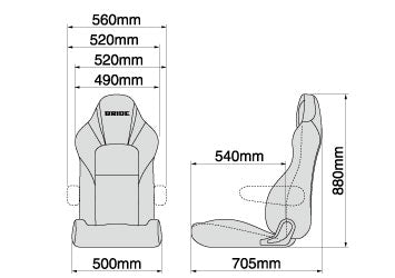 Bride Streams Cruz Reclinable Seat in Black | Armrest not included