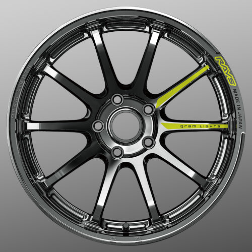 Gram Lights 57NR Limited Edition 18X9.5 +12 5-114.3 Rays Black Metal Coat Wheel (RB)