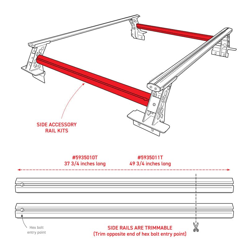 Go Rhino Universal XRS 37 3/4 Cross Rail Vertical Bars in Tex. Black