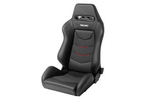 Asiento del conductor Recaro Speed ​​V | Detalles de cuero negro/ante rojo (7227110.1.3169)