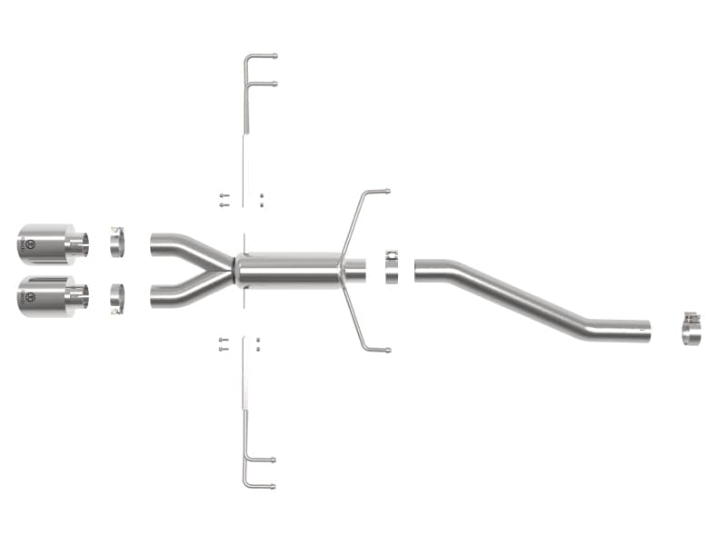 aFe Takeda 2.5in 304SS Axle-Back Exhaust System 17-19 Honda Civic Type R L4-2.0L (t) - Polished Tip (49-36626-P)