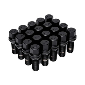 Vossen Lug Bolt - 14x1.5 - 30mm - 17mm Hex - Cone Seat - Black (Set of 20) (LUG-B1450-30-BC)