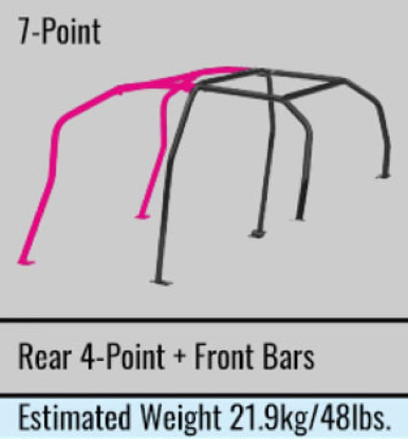 Cusco Chromoly Roll Cage 7 Point 4 Passenger Escape Dash 05-11 Honda Civic Type R (329 261 L)
