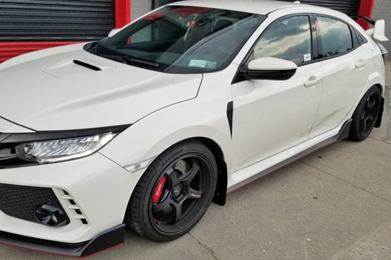 Rally Armor 17+ Honda Civic Type R UR Faldilla guardabarros blanca con logotipo rojo