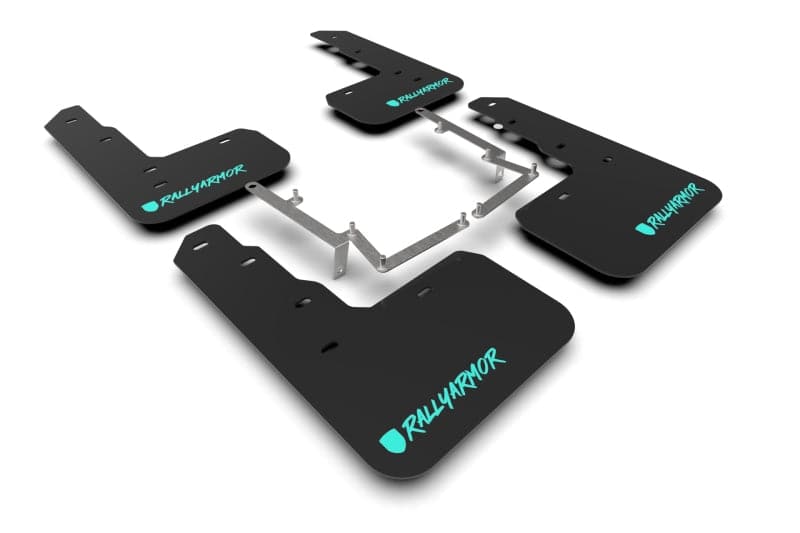 Rally Armor 17-21 Honda Civic Type R Black UR Mud Flap Altered Font Teal Logo (MF47-UR-BLK/TL-X)