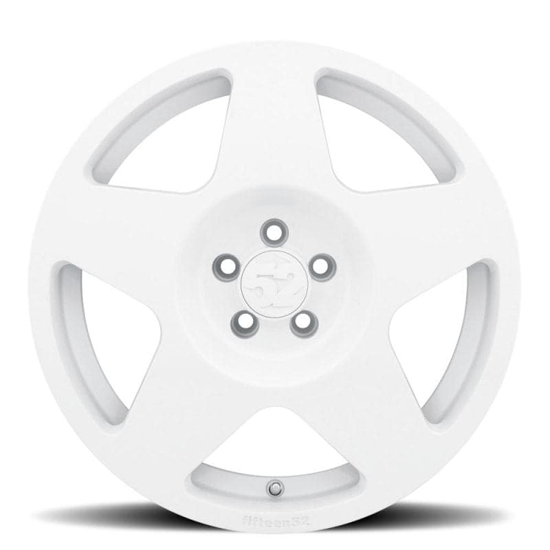quince52 Tarmac 18x8.5 5x112 45mm ET 66.56mm Rueda blanca Rally con orificio central (TARRW-88551+45)