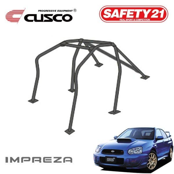 Cusco Safety 21 Jaula antivuelco de 7 puntos alrededor del tablero para 2 pasajeros - Subaru WRX y STi 02-07