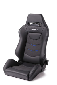 Asiento del conductor Recaro Speed ​​V - Cuero negro/detalles en gamuza azul