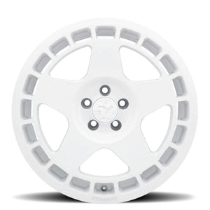 quince52 Turbomac 18x8.5 5x112 45mm ET 66.56mm Rueda blanca Rally con orificio central (TURRW-88551+45)