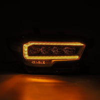 AlphaRex 16-21 Toyota Tacoma NOVA LED Projector Headlights Plank Style Black w/Activation Light