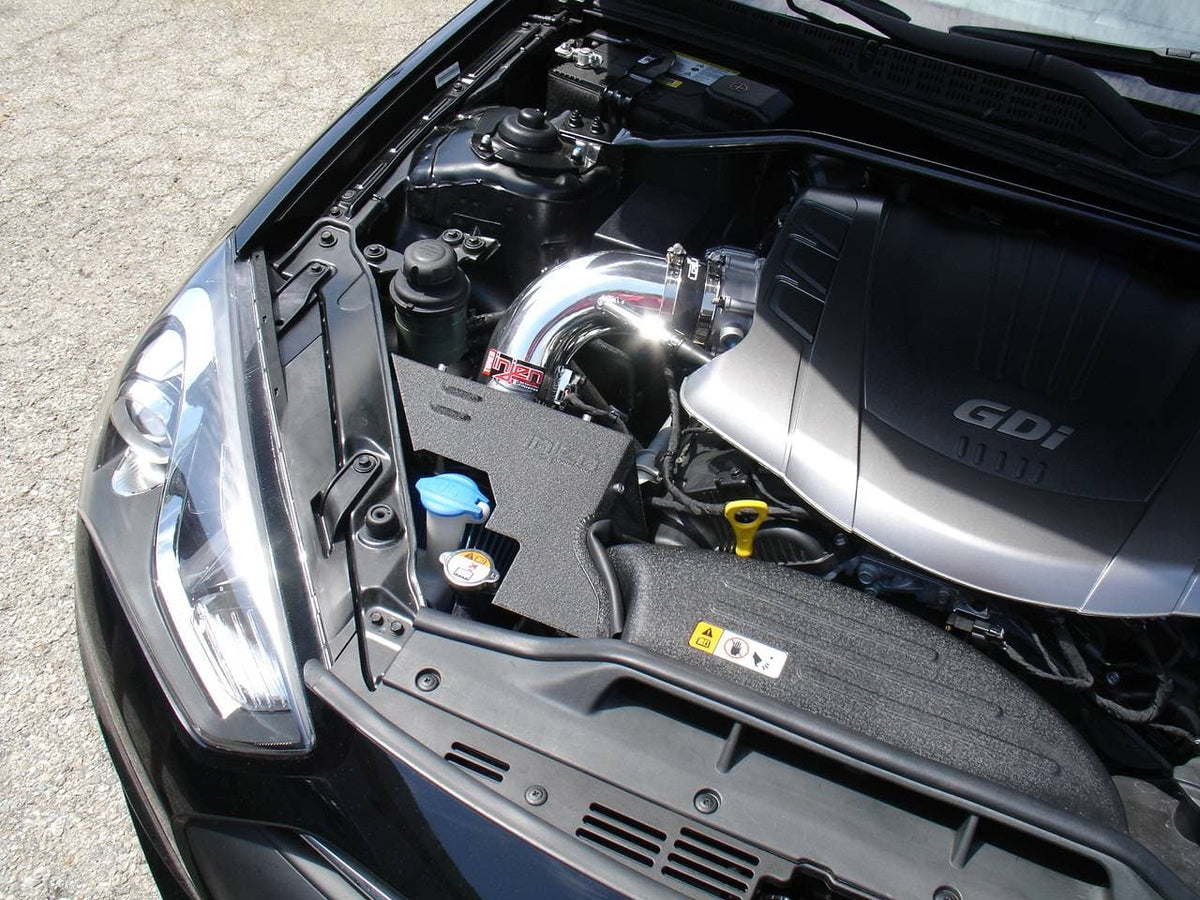 Injen 13-16 Hyundai Genesis V6-3.8L V6 Entrada de Ram corta negra con protector térmico y cubierta (SP1392BLK)