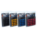 JUEGO DE TAPAS DE ALUMINIO ICONIX PROJECT KICS R40 EN M14x1.50 (20 PIEZAS)(NEGRO, DORADO, AZUL O ROJO)