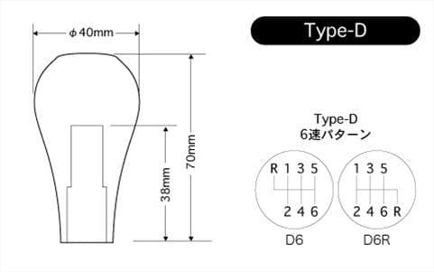 Beatrush Shift Knob M12x1.25 "Black" Type D 6spd