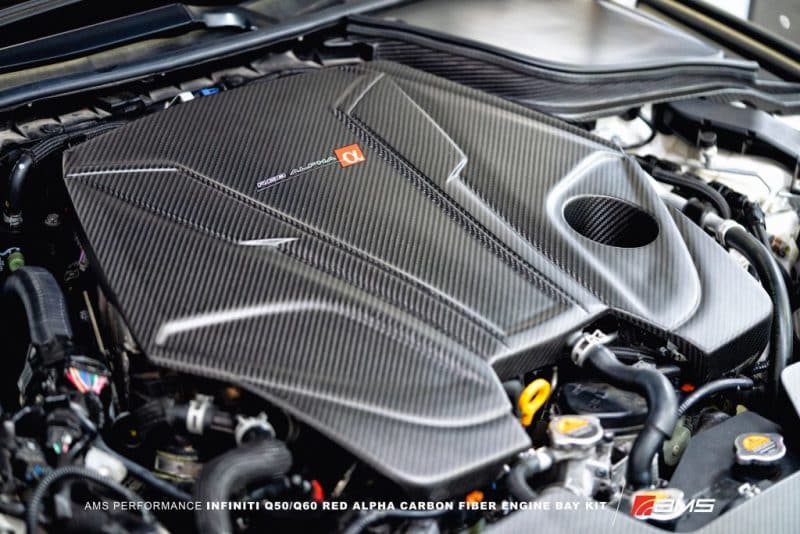 AMS Performance Infiniti 17+ Q60 / 16+ Q50 3.0TT Cubierta de motor Alpha Matte Carbon (ALP.28.06.0001-1)