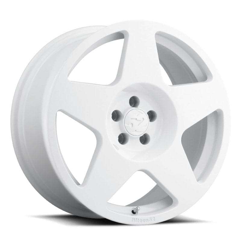 quince52 Tarmac 18x8.5 5x112 45mm ET 66.56mm Rueda blanca Rally con orificio central (TARRW-88551+45)