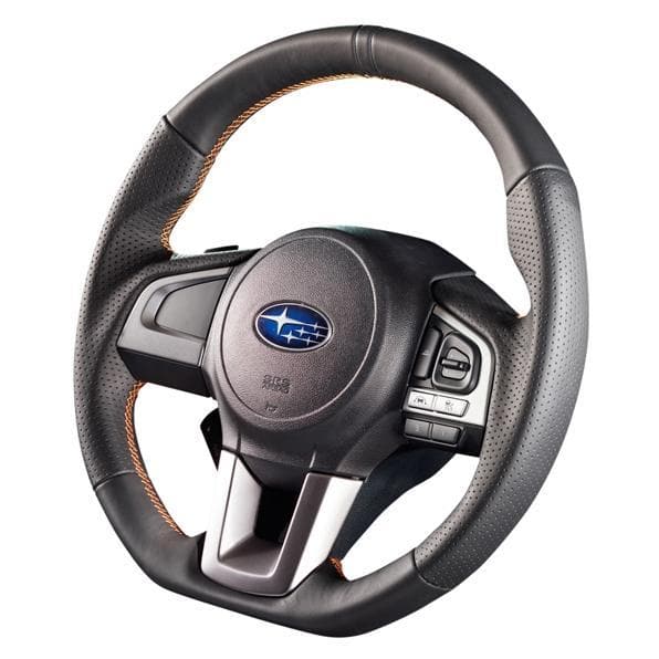 DAMD Orange Stitch D-Shape Steering Wheel - 2015+ Legacy/ Outback, 2016+ Crosstrek, & 2017+ Forester