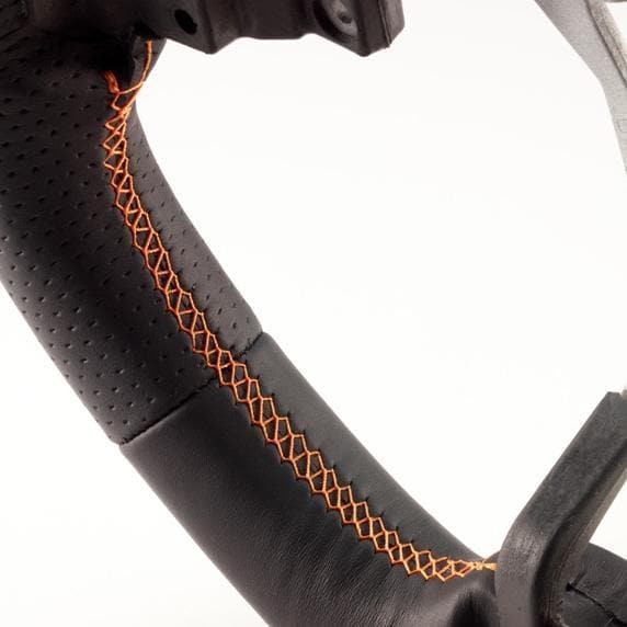 DAMD Orange Stitch D-Shape Steering Wheel - 2015+ Legacy/ Outback, 2016+ Crosstrek, & 2017+ Forester