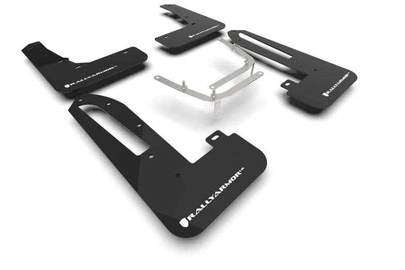 Rally Armor 2023+ Honda Civic Type R Black Mud Flap White Logo (MF97-UR-BLK-WH)