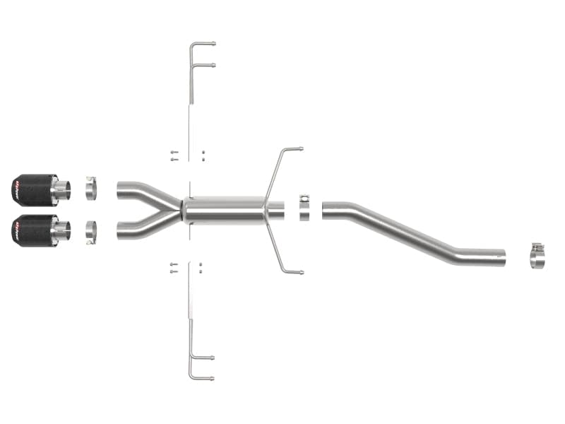 aFe Takeda 2.5in 304SS Axle-Back Exhaust System 17-19 Honda Civic Type R L4-2.0L (t) (49-36626-C)