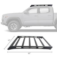 Go Rhino 16-21 Toyota Tacoma Ceros Portaequipajes de perfil bajo negro texturizado