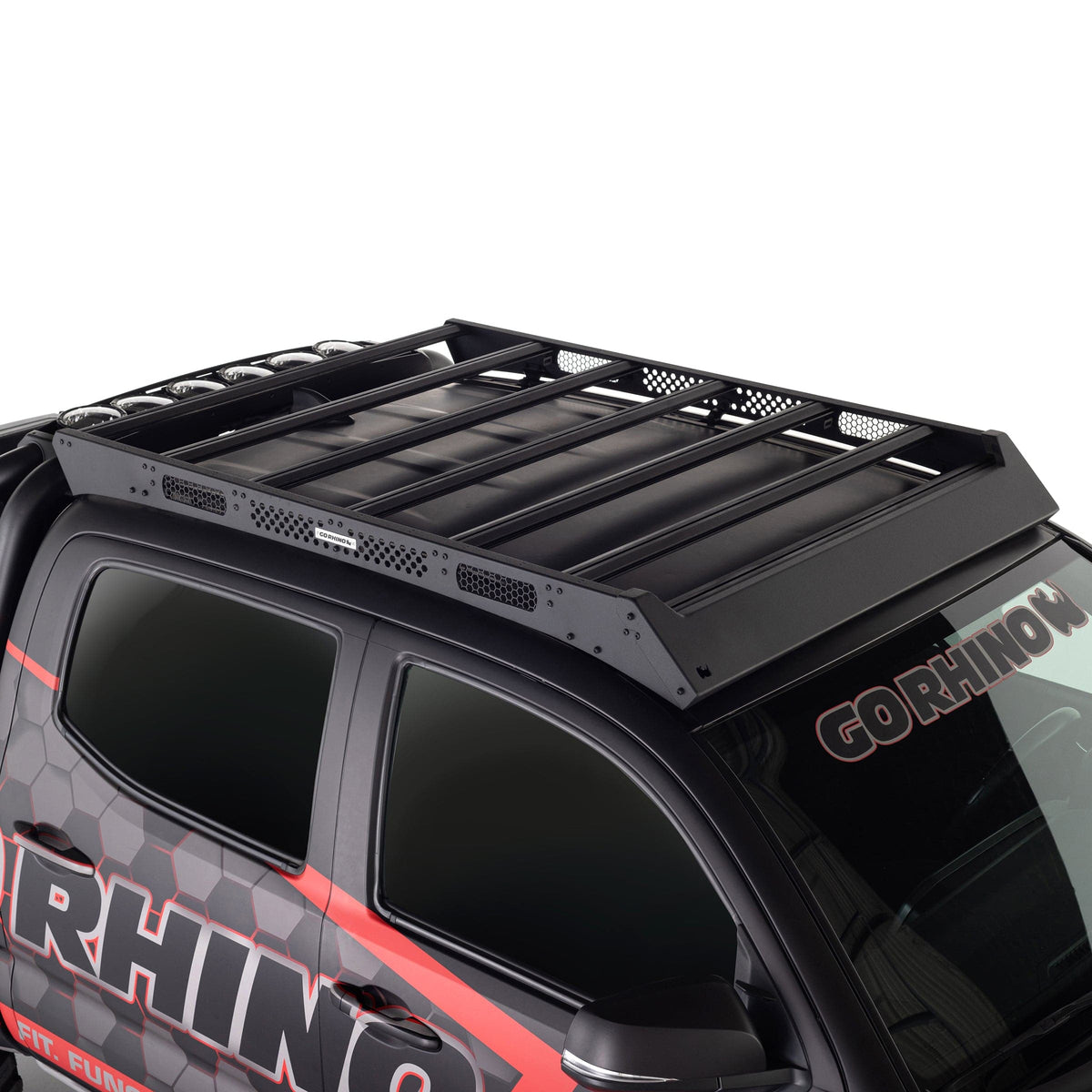 Go Rhino 16-21 Toyota Tacoma Ceros Portaequipajes de perfil bajo negro texturizado
