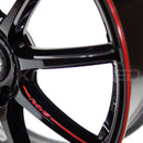 GramLight 57Transcend REV Limit 19x8.5 +45 5-120 | Gloss Black and Red Accents (FK8 Civic Type R)
