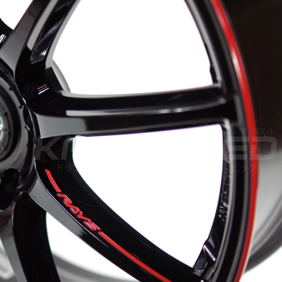 GramLight 57Transcend REV Limit 19x8.5 +45 5-120 | Gloss Black and Red Accents (FK8 Civic Type R)