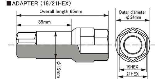 Llave de repuesto del adaptador Kics Monolith M14