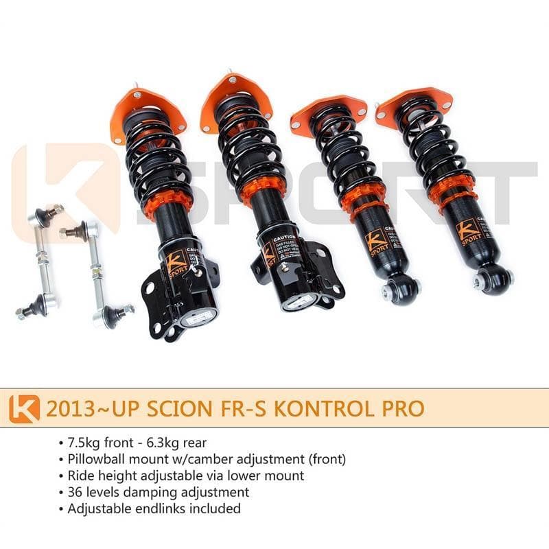 KSport Kontrol Pro Coilovers - 13-16 FR-S, 13+ BRZ, & 17+ 86 (KSP.CSC080-KP)