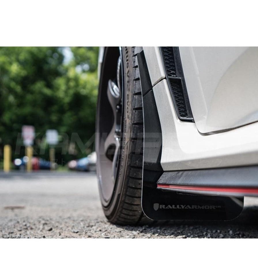 Rally Armor Black Mud Flaps Grey Logo | 2017+ Honda Civic Type R (MF47-UR-BLK/DGRY)