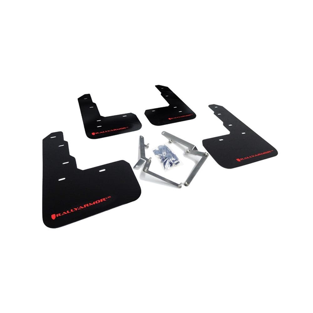 Rally Armor Black Mud Flaps Red Logo | 2017+ Honda Civic Type R (MF47-UR-BLK/RD)