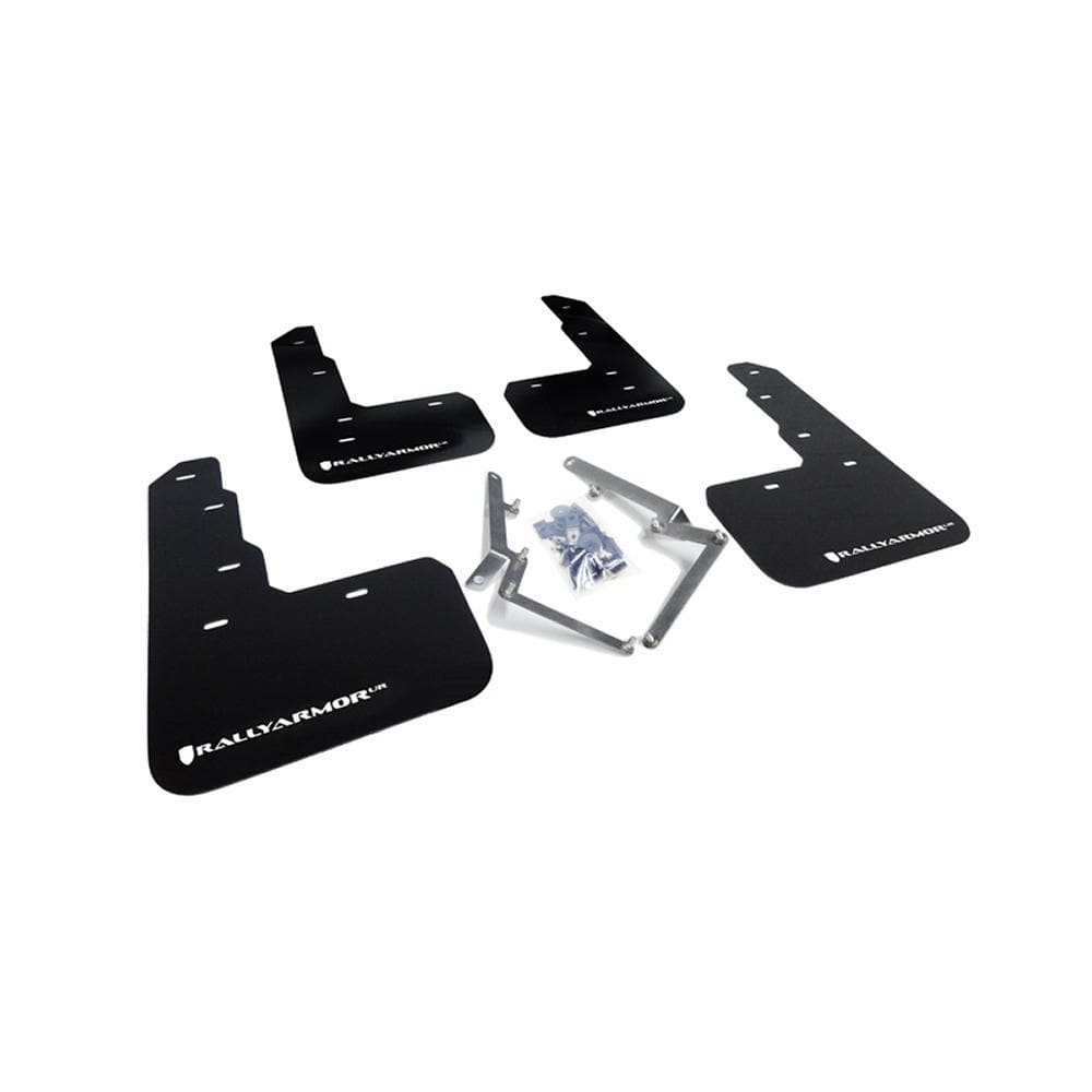 Rally Armor Black Mud Flaps White Logo | 2017+ Honda Civic Type R (MF47-UR-BLK/WH)
