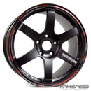 Volk Racing TE37 Saga Time Attack | 18x9.5 +44 5x120 | Matte Black & Red Redot (2017+ Civic Type R)