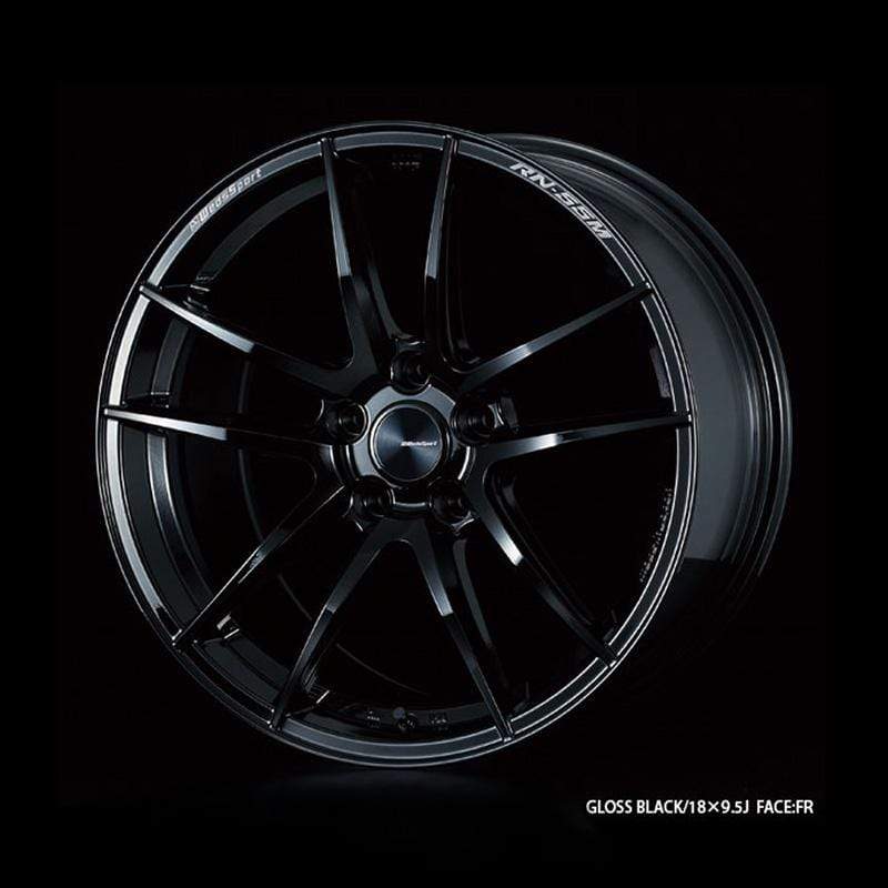 WedsSport RN-55M 18x9 +45 5x120 in Gloss Black for Civic Type R